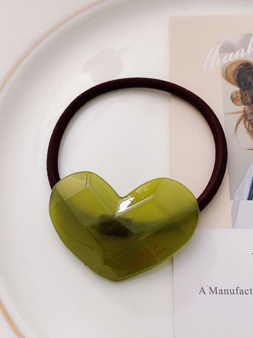 green Cellulose Acetate Minimalist Heart Hair Rope