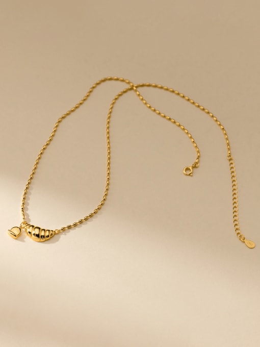 Rosh 925 Sterling Silver Irregular Vintage Bead Chain Necklace 3