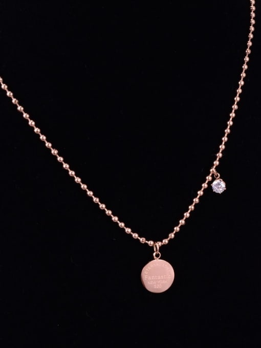 A TEEM Titanium Rhinestone White Round Minimalist Choker Necklace 0