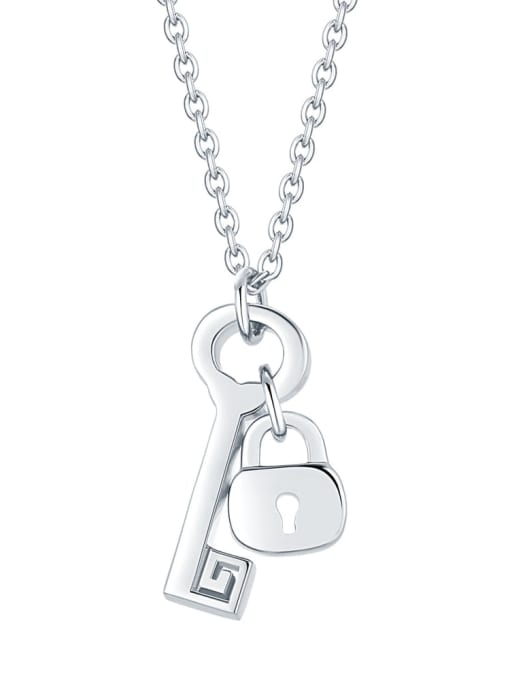 Dan 925 Sterling Silver Key Minimalist pendant Necklace