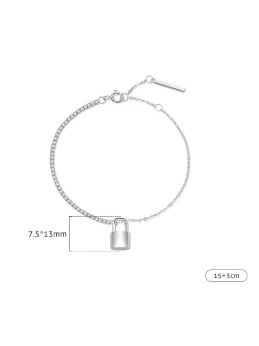 MODN 925 Sterling Silver Locket Minimalist Link Bracelet 2