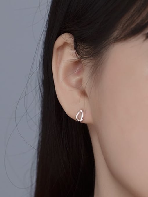 BeiFei Minimalism Silver 925 Sterling Silver Geometric Minimalist Stud Earring 4