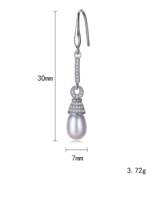 CCUI 925 Sterling Silver Freshwater Pearl Multi Color Water Drop Trend Hook Earring 4