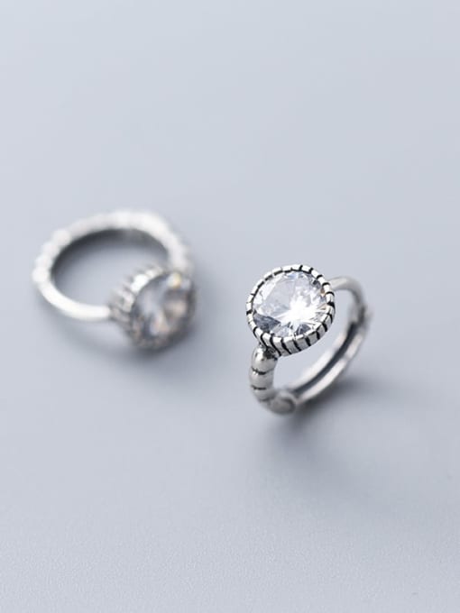 Rosh 925 sterling silver cubic zirconia  round minimalist huggie earring