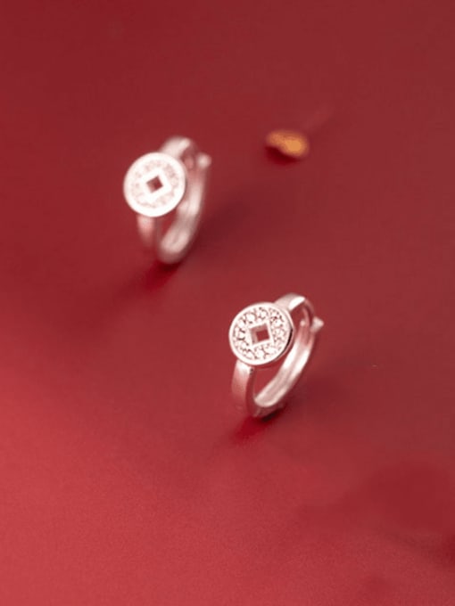 Rosh 925 Sterling Silver Cubic Zirconia Geometric Minimalist Huggie Earring 1