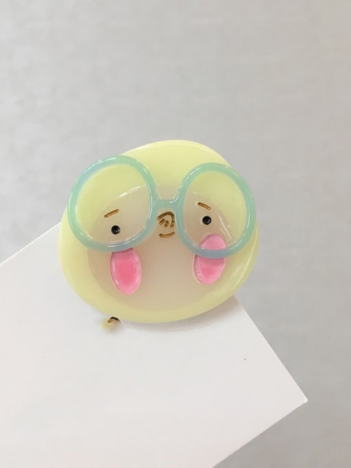 Yellow duck Cellulose Acetate Cute Dog Alloy Hair Barrette