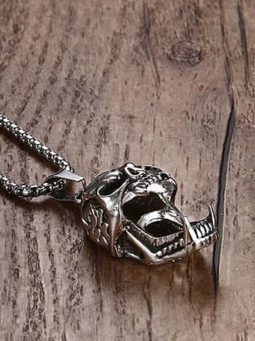 CONG Stainless steel Skull Hip Hop Necklace 3