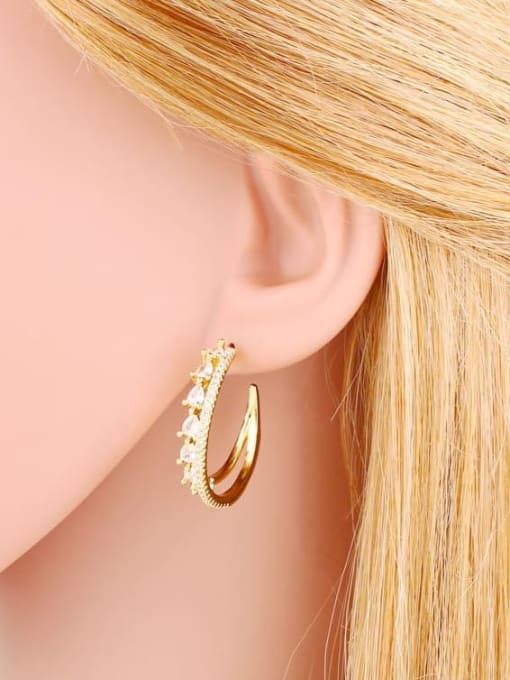 CC Brass Geometric Minimalist Hoop Earring 1