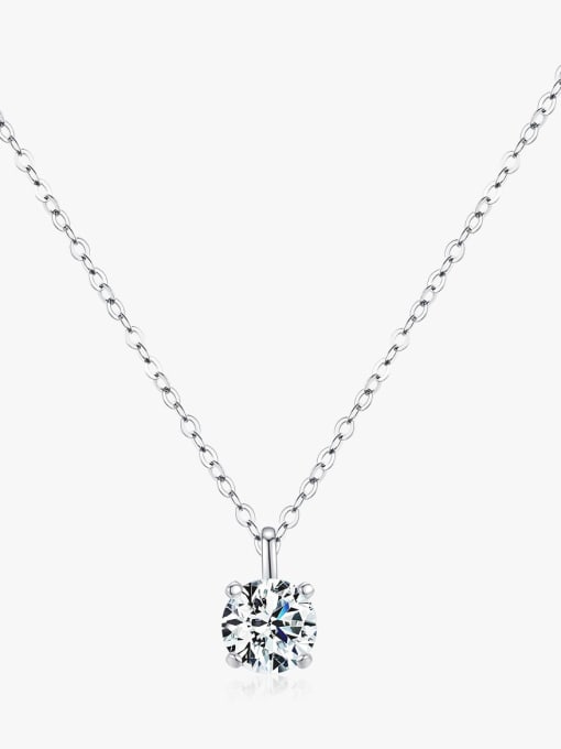 MODN 925 Sterling Silver Moissanite Geometric Dainty Necklace 0