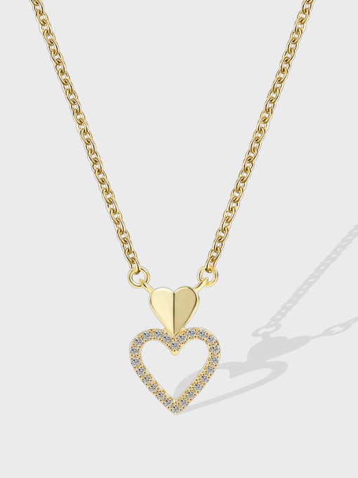 CHARME Brass Cubic Zirconia Heart Minimalist Necklace 0