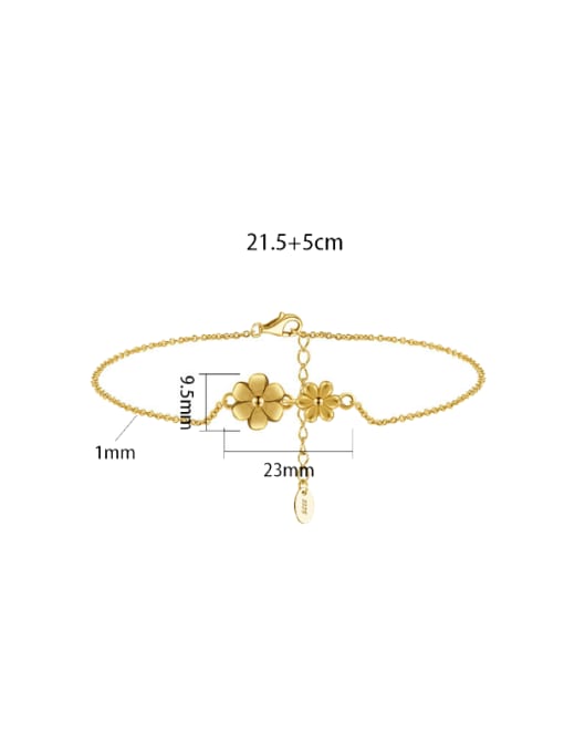 RINNTIN 925 Sterling Silver Flower Minimalist  Anklet 3