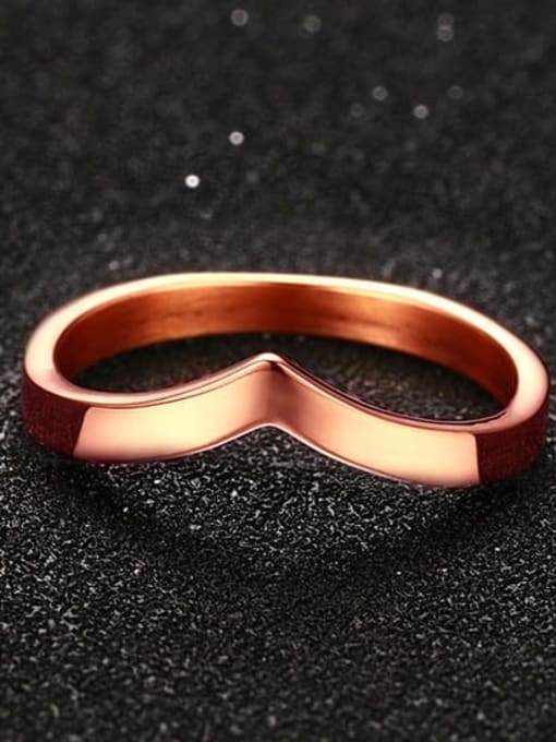 CONG Stainless Steel With Simple Glossy Fashion Irregular Band Rings 2