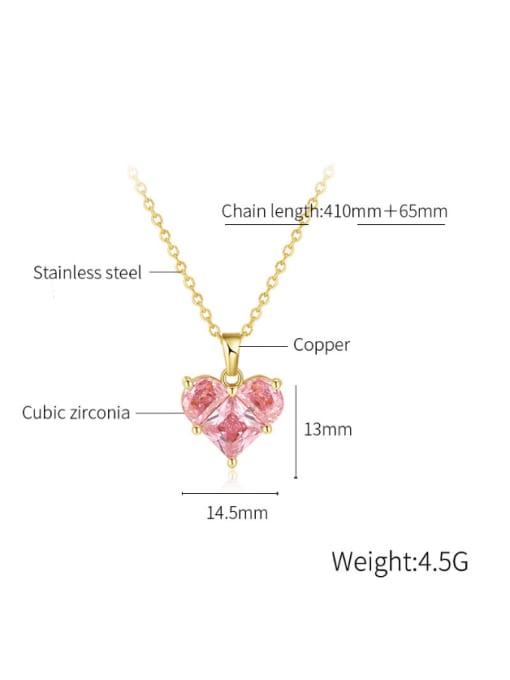 Open Sky Brass Cubic Zirconia Heart Minimalist Necklace 4