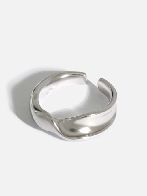 DAKA 925 Sterling Silver Irregular Vintage Band Ring