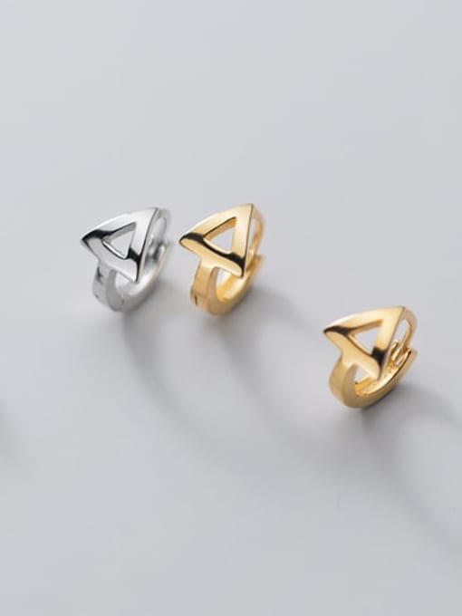 Rosh 925 Sterling Silver Triangle Minimalist Huggie Earring