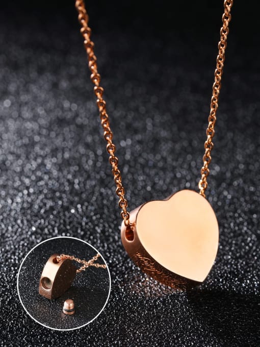 Open Sky Titanium Steel Heart Minimalist Necklace 0