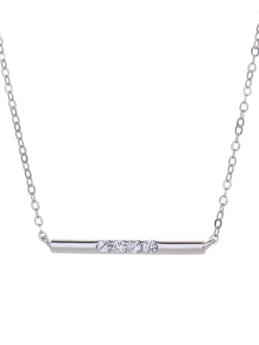 RINNTIN 925 Sterling Silver Rectangle  Round Stick  Necklace 0