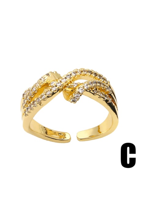 CC Brass Cubic Zirconia Heart Vintage Stackable Ring 2