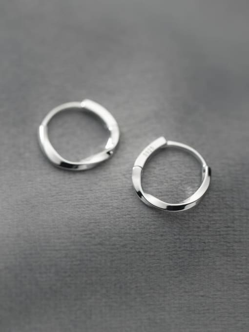 Rosh 925 Sterling Silver Geometric Minimalist Huggie Earring 0