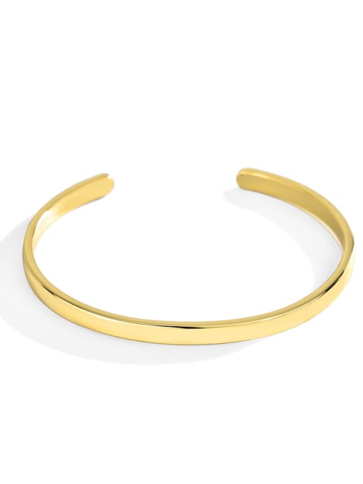 Gold open Bracelet Brass Smooth Geometric Minimalist Cuff Bangle