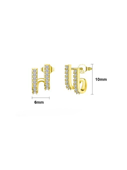 RINNTIN 925 Sterling Silver Cubic Zirconia Geometric Dainty Stud Earring 2