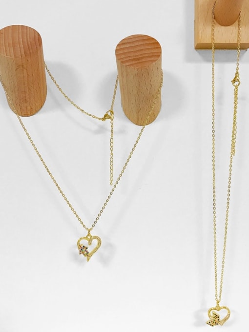 CC Brass Cubic Zirconia Heart Vintage Necklace 2