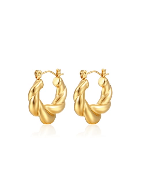 18K gold Titanium Steel Geometric Minimalist Huggie Earring