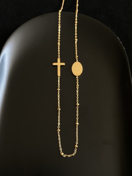 A TEEM Titanium Steel Cross Minimalist Necklace 3