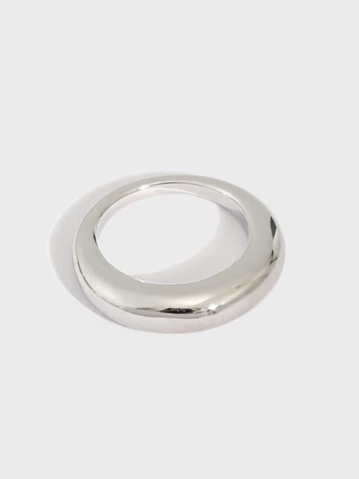 DAKA 925 Sterling Silver Round Minimalist Band Ring