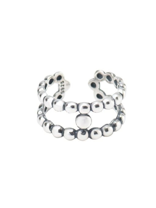 XBOX 925 Sterling Silver Bead Round Vintage Stackable Ring 0