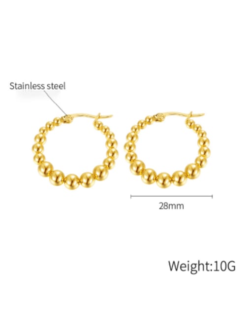 701 Earrings Titanium Steel Bead Round Minimalist Huggie Earring