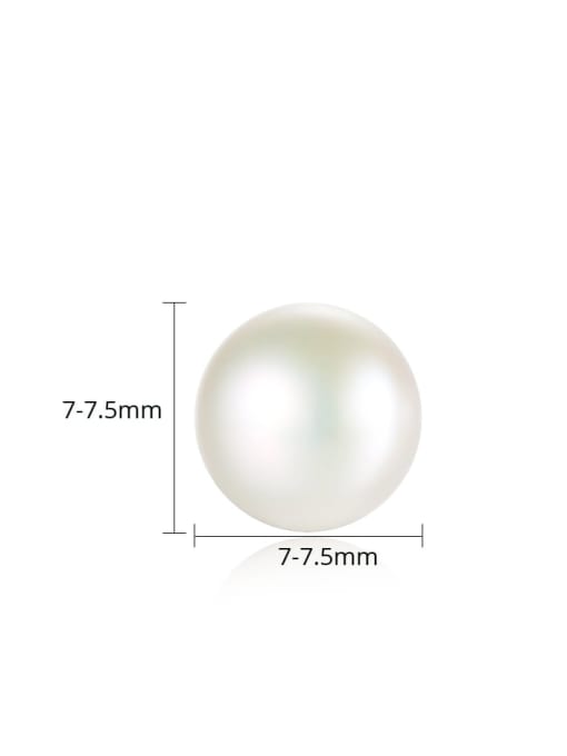 CCUI 925 Sterling Silver Freshwater Pearl White Ball Minimalist Stud Earring 4