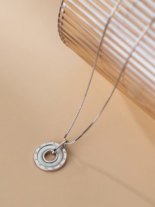 Rosh 925 Sterling Silver Shell Geometric Minimalist Necklace 2