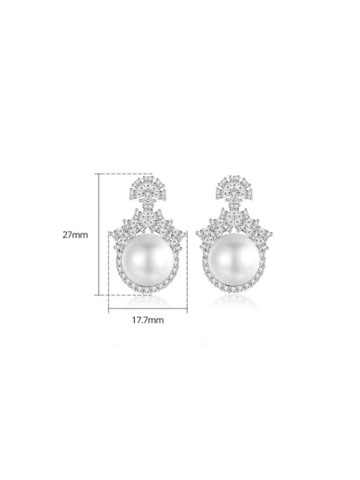 BLING SU Brass Cubic Zirconia Geometric Luxury Cluster Earring 2