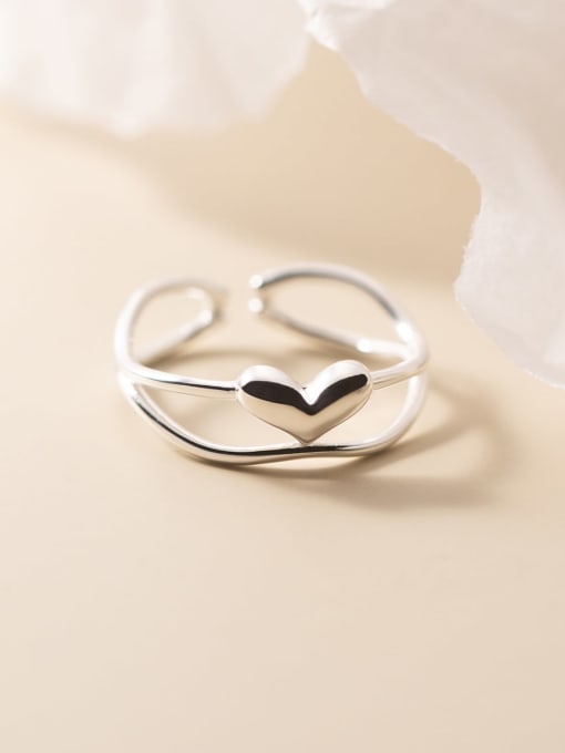 Rosh 925 Sterling Silver Heart Minimalist Stackable Ring