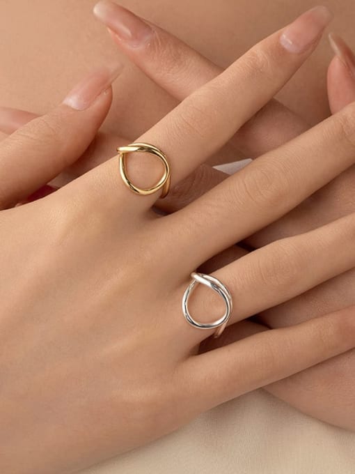 BeiFei Minimalism Silver 925 Sterling Silver Geometric Minimalist Band Ring 1