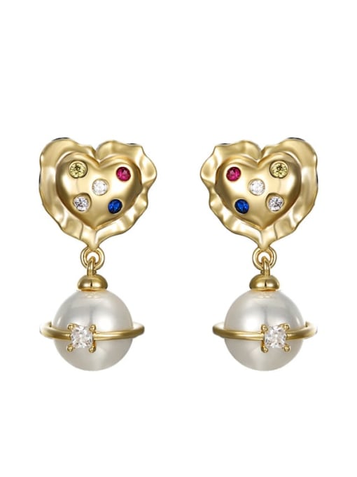 Imitation pearl earrings Alloy Imitation Pearl Heart Minimalist Drop Earring