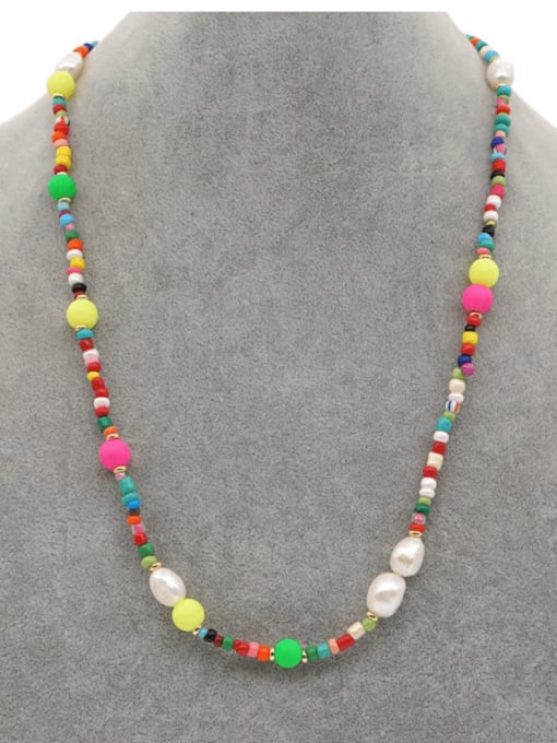 Roxi Stainless steel Imitation Pearl Multi Color Bohemia Necklace 0