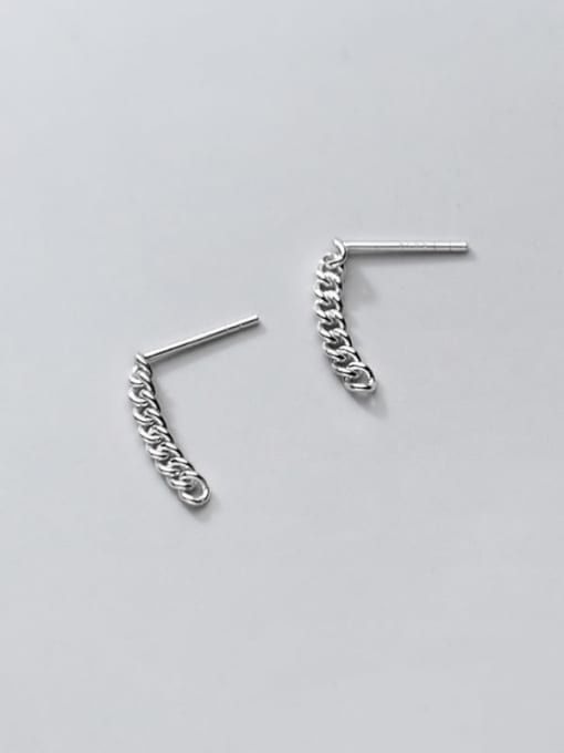 Rosh 925 Sterling Silver Geometric Chain Minimalist Drop Earring 4