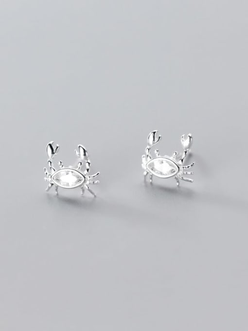 Rosh 925 Sterling Silver Cubic Zirconia   Minimalist crab Stud Earring 3