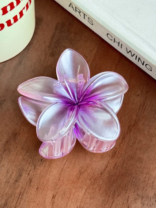 Purple 8cm Cellulose Acetate Trend Flower Alloy Multi Color Jaw Hair Claw