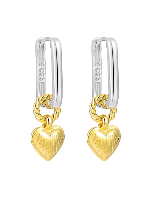 18K gold 925 Sterling Silver Heart Minimalist Huggie Earring