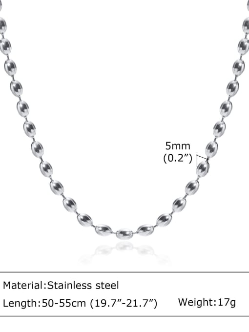 CONG Stainless steel  Minimalist Beaded Chain Necklace 3