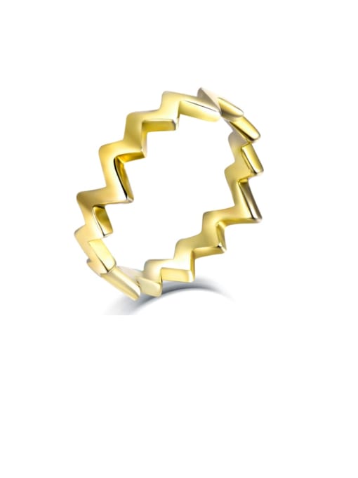 Dan 925 Sterling Silver Geometric Minimalist Band Ring 0