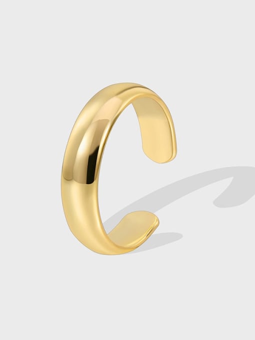 CHARME Brass Smooth Geometric Minimalist Band Ring 0
