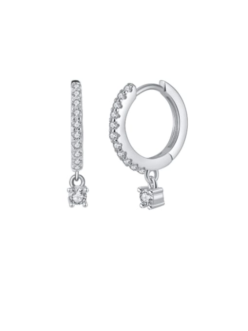 platinum,1.84g 925 Sterling Silver Geometric Minimalist Huggie Earring