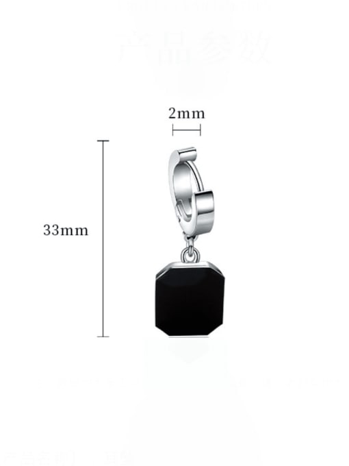 BSL Titanium Steel Acrylic Square Minimalist Single Earring(Single-Only One) 3