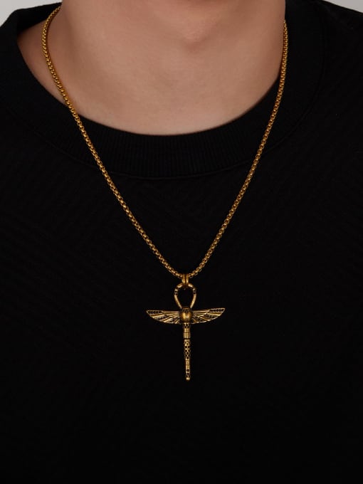 Open Sky Stainless steel Dragonfly Vintage Regligious Necklace 2