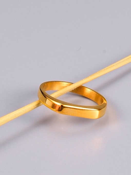 A TEEM Titanium Steel Geometric Minimalist Band Ring 0