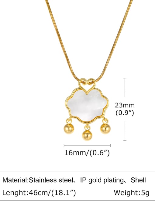 CONG Stainless steel Shell Cloud Minimalist Necklace 2